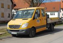 =MB Sprinter von FEICKERT-Bau als Doppelkabiner mit Ladefläche steht im April 2021 in Langenleiten