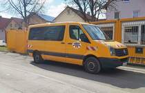 =VW Crafter I von FEICKERT-Bau steht im April 2021 in Langenleiten