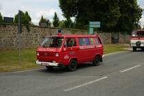 VW T3 Feuerwehrfahrzeug am 04.07.21 bei einer Oldtimer Parade zum Jubiläum 75 Jahre Kreisfeuerwehrverband Gießen in Lich (Hessen)