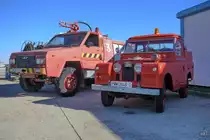 Alte Flughafenfeuerwehrfahrzeuge von DAF/JLP und Land Rover (Santana) sind im Museo del Aire ausgestellt. (Cuatro Vientos, Dezember 2010)
