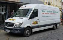 =MB Sprinter vom Obsthändler SCHMICKL steht im Februar 2021 am Hünfelder Wochenmarkt