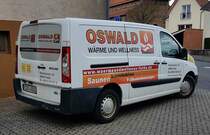 =Fiat Scudo der Firma OSWALD steht im Mai 2021 auf einer Baustelle in Petersberg