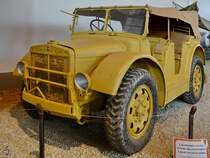 Der italienische Radschlepper Fiat-SPA TL37 war Anfang April 2014 im Luftfahrtmuseum Volandia in der Nähe des Flughafens Mailand-Malpensa zu sehen.