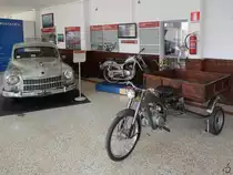 Im Bild das Microcar 75, dahinter eine Aro Caproni Trento Moto Capriolo 75 c.c. und links der Cemsa Caproni F.11 aus dem Jahr 1949. (Luftfahrtmuseum Volandia, April 2015)