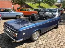 Heckansicht eines BMW 1600 Baur Cabriolets. BMW 02 Treffen in Essen-Kupferdreh am 25.07.2021.