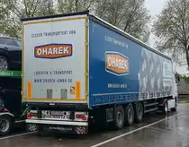 =DAF XF-Sattelzug der Spedition OHAREK steht auf der Rastanlage Bruchsal im Mai 2021
