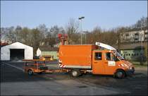 Sprinter 311CDI mit Vorwahrntafel im Morgenlicht des 07.04.2009 auf dem Platz der AM L�denscheid. 