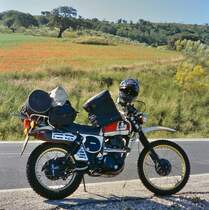 YAMAHA XT 500 (Baujahr 1980, 20 kW, 495 cm³) zwischen Antequera und Olvera (Spanien) am 08.06.1996