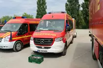 Feuerwehr Mercedes Benz Sprinter MTW am 24.07.21 auf dem Festplatz nach der Ankunft des Hilfeleistungskontingent Hochwasser/Pumpen Aschaffenburg aus dem Katastrophengebiet in Rheinland Pfalz