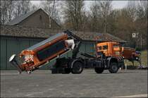 Das Containerwechselsystem PALIFT made by PALFINGER aus �sterreich im Einsatz. In wenigen Minuten k�nnen Container und Mulden getauscht werden...