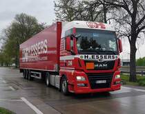 =MAN TGX-Sattelzug von H.ESSERS rastet auf der Rastanlage Bruchsal, Mai 2021