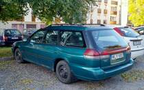 Rückansicht: Subaru Legacy Kombi aufgenommen in Oktober 2020