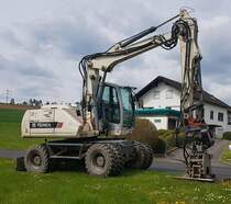 =Terex-Radbagger der Firma KABELPFLUG im Mai 2021