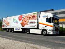 SCANIA R480 der Sped.Aigner transportiert im Auflieger wohl schon die nächste Lieferung an frischen Pizzen; 210721
