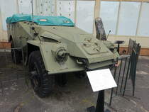 BTR 40 Schützenpanzer, gebaut von 1948 bis 1960, Standard Schützenpanzer der Warschauer Pakt Staaten, 80 PS Motor,  Museum Oreza Polskiego w Kołobrzegu Kolobrzeg / Kolberg (01.08.2021)