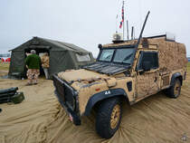 Ein Land Rover als Patrouillenfahrzeug Mitte Juli 2017 in Fairford.