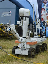 Ein unbemanntes Landfahrzeug Mitte Juli 2017 in Fairford.