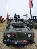 Ein Land Rover Defender als SAS-Fahrzeug Mitte Juli 2017 in Fairford.