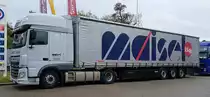 =DAF XF-Sattelzug der Spedition MAISEL steht im Mai 2021 auf einer Rastanlage an der A 5