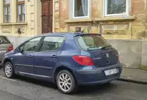 Rückansicht: Peugeot 307. Foto: 10.2020.