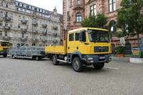 Polizei Hessen MAN TGM mit Absperrgittern am 17.08.21 in Wiesbaden 