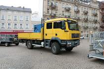 Polizei Hessen MAN TGM mit Absperrgittern am 17.08.21 in Wiesbaden