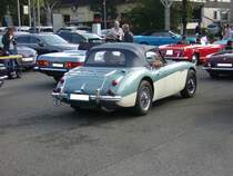 Heckansicht eines Austin Healey MK III 3000. Start zum 8. Saarner Oldtimer Cup am 22.08.2021.