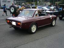 Heckansicht eines Lancia Fulvia Coupe 1.6 HF der Seria due. Start zum 8. Saarner Oldtimer Cup am 22.08.2021.