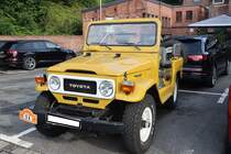 Toyota FJ40 Landcruiser von 1981. Der 4.2l Sechszylinderreihenmotor leistet 136 PS. Start zum 8. Saarner Oldtimer Cup am 22.08.2021.
