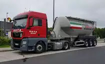 =MAN-Silozug der Spedition RUTA RUPLOH rastet im Juli 2021 an der A 7