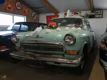 Dieser GAZ M-21 Wolga ist Teil der Ausstellung im DDR-Museum Dargen. (August 2021)