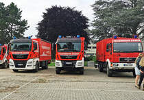 MAN Feuerwehrfahrzeuge der Feuerwehr Essen zur Unterstützung in der Hochwasserkathastrophe in Eu-Flamersheim - 19.07.2021