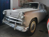 Dieser Moskwitsch 423 Kombi war Mitte August 2021 im DDR-Museum Dargen zu sehen.