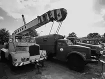 Ein Autodrehkran ADK 63 Panther war im August 2021 im DDR-Museum Dargen zu sehen. 