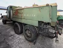 Ein Exponat der Ausstellung im DDR-Museum Dargen ist dieser IFA G5 mit Tankaufbau. (August 2021)