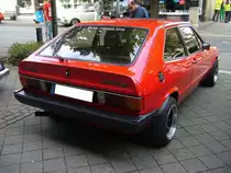 Heckansicht eines VW Scirocco GT der ersten Serie. Oldtimertreffen in Heiligenhaus am 12.09.2021.