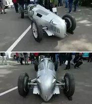 Auto Union Typ C von 1936. 16-Zylinder-Reihenmotor mit 6000ccm und 520PS. Schönes Video: https://www.youtube.com/watch?v=YQonZODpzT8. Foto: AVUS 100, 24.09.2021