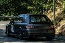 Rückansicht: Subaru Impreza auf dem Hillclimb Pécs, 2021 (September).