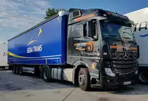 =MB Actros der Spedition TRANSTERRA aus Polen transportiert einen Sattelauflieger von GEBA TRANS im Juli 2021
