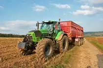 Deutz Fahr 7250 am 28.10.21 bei der Maisernte in der Wetterau