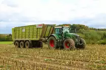 LU Norbert Mäser Fendt Vario 927 mit Claas Cargos 760 am 31.10.21 bei der Maisernte in der Wetterau
