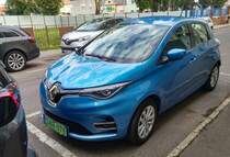 2019-er Renault Zoe in der Farbe Bleu Foudre. Foto: 08.2021.