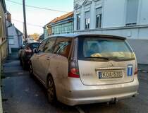 Rückansicht: Mitsubishi Grandis. Foto: November 2020.