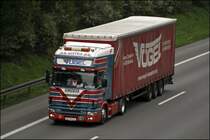 V�GEL SPEZIAL No7: Ein schon �lterer SCANIA TOPLINE 164L \8/ 480PS ist durch das Ruhrgebiet bei Schwerte-Ergste in Richtung S�den unterwegs. (16.04.2009)