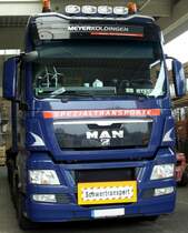 Ein MAN TGX der Meyer-Koldingen Spedition und mein erstes Schwertransporter Bild ;-) Aber leider wie der Fahrer schon sagte mit falschen Auflieger^^