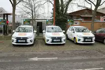 Mc Donalds Lieferservice Mitsubishi Spacestar Flotte am 15.12.21 in Frankfurt am Main 