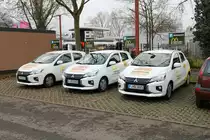 Mc Donalds Lieferservice Mitsubishi Spacestar Flotte am 15.12.21 in Frankfurt am Main