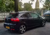 Rückansicht: Kia  Rio der dritten Generation dreitürer. November 2020