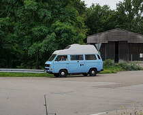 =VW T3 verlässt den Rasthof Bruchsal, 08-2021