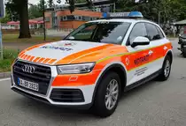 =Audi Q des DRK Karlsruhe verlässt den Rasthof Bruchsal im August 2021